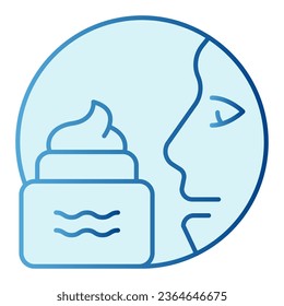 Face and cream flat icon. Face ointment blue icons in trendy flat style. Skin care gradient style design, designed for web and app. Eps 10