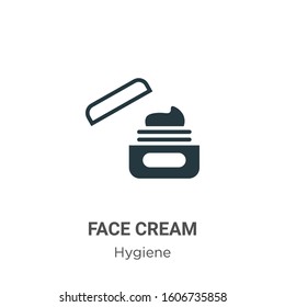 Face cream glyph icon vector on white background. Flat vector face cream icon symbol sign from modern hygiene collection for mobile concept and web apps design.