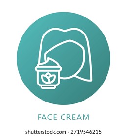 Relleno De Gradiente De Crema Facial, Icono De Ilustración Mini Relacionado Con El Cuidado Personal, Tienda De Belleza, Cuidado Corporal Y Más. Uso Para El Concepto Moderno, Ui, Web Ux Y Desarrollo De App.