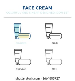face cream icon in different style vector illustration. one colored and black face cream vector icons designed in filled, outline, line and stroke style can be used for web, mobile, ui