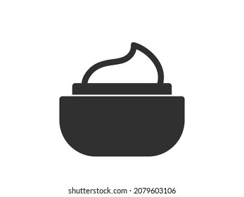 Face cream icon. Isolated skin care cream illustration. Cream in a jar icon. Skincare icon. Face beauty cream.  