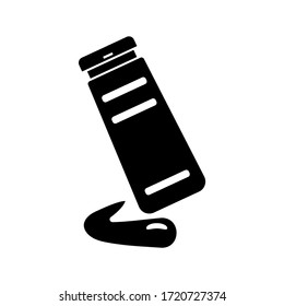 icono de crema facial o logotipo símbolo de signo aislado ilustración vectorial - iconos vectoriales de estilo negro de alta calidad
