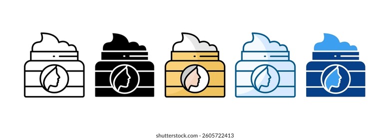 Face Cream Icon Set Multiple Style Collection