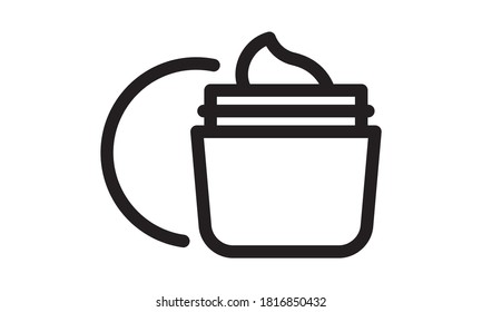 Icono de crema facial imagen vectorial de estilo negro simple