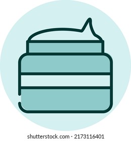 Crema facial, ilustración, vector sobre fondo blanco.