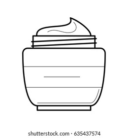 Face Cream Jar Thin Line Icon. Cosmetics Outline Vector Simbol