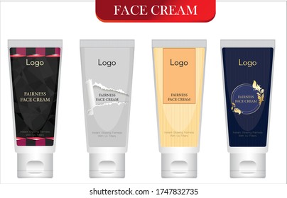 face cream label design. Packaging design. Advertising of face cream. vector Illustration