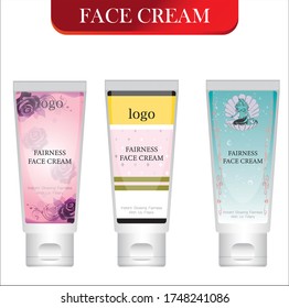 face cream label design. Packaging design. Advertising of face cream. vector Illustration