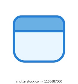 Face cream line art vector icon blue