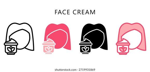 Ícone de Creme de rosto de vários estilos. Mini Ilustração Relacionada Com Cuidados Pessoais. Use Para O Desenvolvimento Moderno De Conceitos, Ui, Ux Web E Aplicativos.