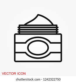 Face cream vector icon. Cosmetic cream sign.