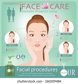 Face creams using infographics. moisturizing cream. Vector