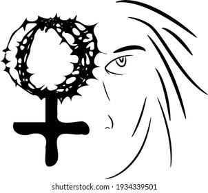 face cross ring sign icon