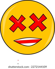 face with crossed eyes smiling