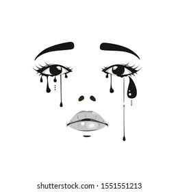 A face of crying woman.
