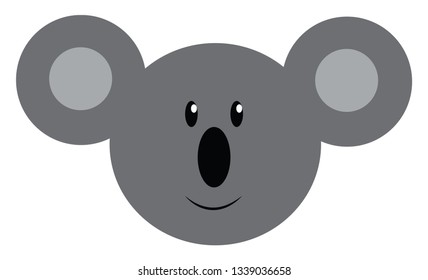 Face of a cuddly koala animal with big ears vector color drawing or illustration 