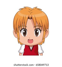 face cute anime tennager facial expression