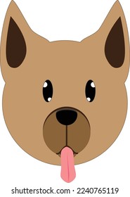 face cute dog  can use for emoticon or symbol