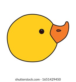 face of cute duck rubber toy isolated icon vector illustration design