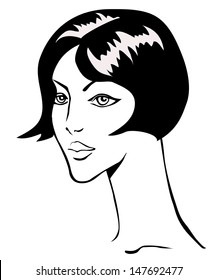 face cute girl with black hair