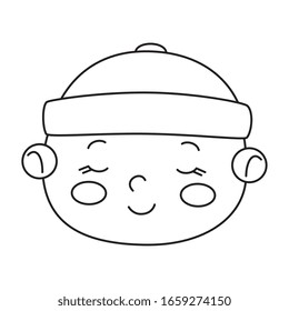 face of cute little baby boy isolated icon vector illustration design