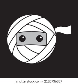 Face Cute Mummy Logo Design, Vector Graphic Symbol Icon Illustration
