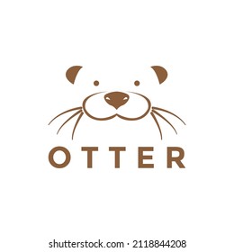 face cute otter logo design, vector graphic symbol icon sign illustration