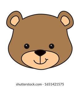 face of cute teddy bear isolated icon vector illustration design