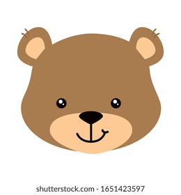 face of cute teddy bear isolated icon vector illustration design