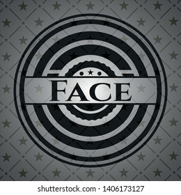 Face dark badge. Vector Illustration. Detailed.