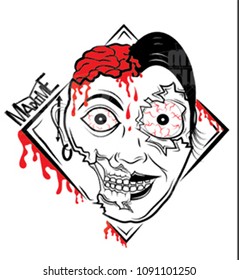 face dead with blood