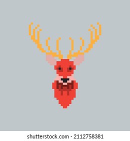 Face Deer Pixel Design Vector