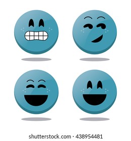 Face design. Cartoon icon. White background