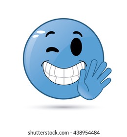 Face design. Cartoon icon. White background