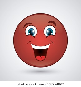 Face design. Cartoon icon. White background