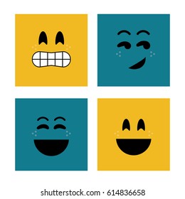 Face design. Cartoon icon. White background