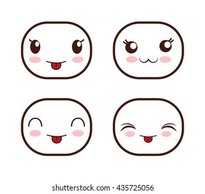 Face design. Icon set. Expression illustration. cartoon icon