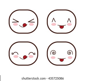 Face design. Icon set. Expression illustration. cartoon icon