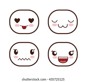 Face design. Icon set. Expression illustration. cartoon icon