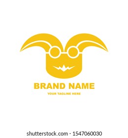 face design logo yellow color - vector