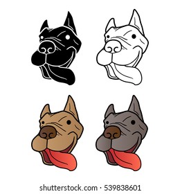 Face design pitbull dog vector