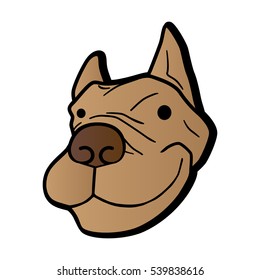 Face design pitbull dog vector