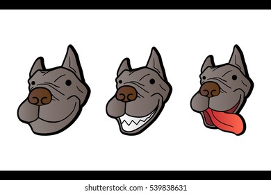 Face design pitbull dog vector