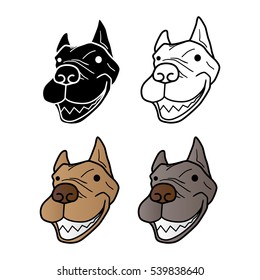 Face design pitbull dog vector