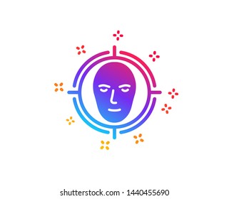 Face detect target icon. Head recognition sign. Identification symbol. Dynamic shapes. Gradient design face detect icon. Classic style. Vector