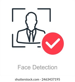 Face Detection and biometrics icon concept