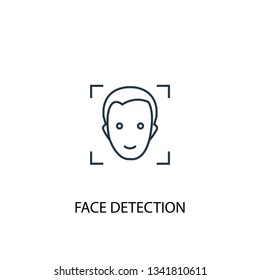face detection concept line icon. Simple element illustration. face detection concept outline symbol design. Can be used for web and mobile UI/UX