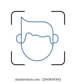 face detection concept line icon. Simple element illustration. face detection concept outline symbol design.