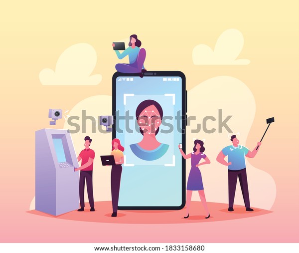 Face Detection Facial Recognition Technology Concept Stock Vector ...