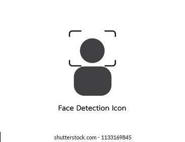 Face detection flat icon. Facial biometric recognition.Head  frame scanning and code control. Technology of human identification in Camera,smartphone and other devices. Security innovation system